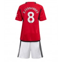 Dječji Nogometni Dres Manchester United Bruno Fernandes #8 Domaci 2023-24 Kratak Rukav (+ Kratke hlače)